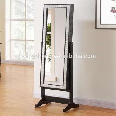 Beauty high quality wooden mirror jewellery cabinet in white