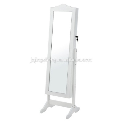 Cheap rings MDF white mirror jewelry cabinet